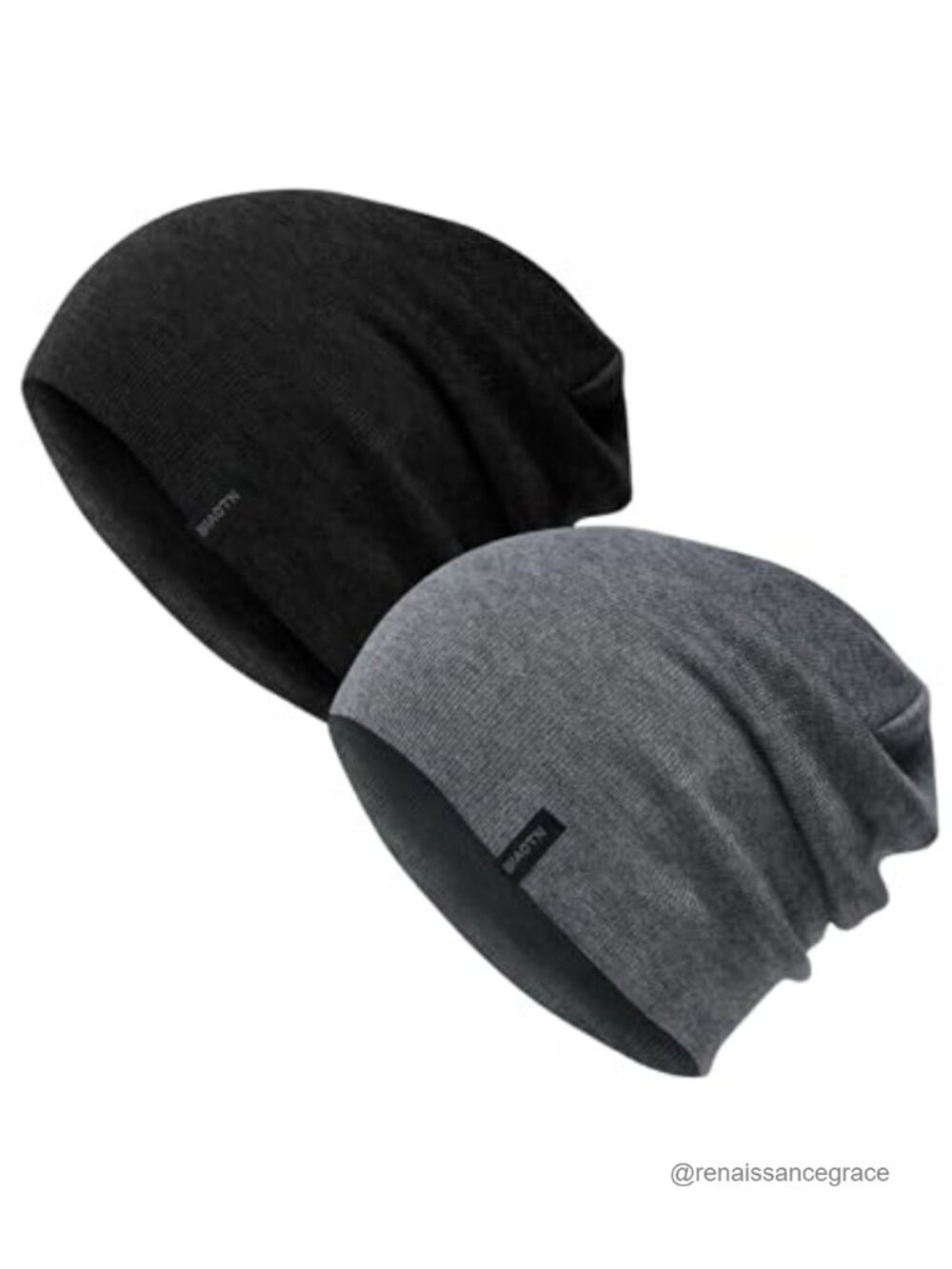 Wool Blend Thin Beanie 2 Pack Lightweight Slouchy Unisex Knit Hats